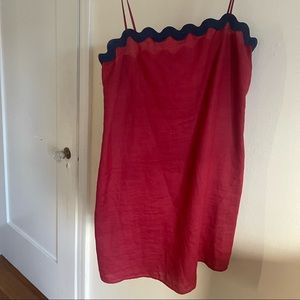 Staud red linen dress